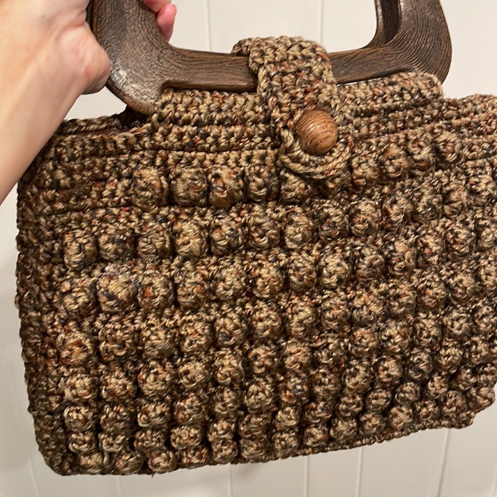 Vintage Macrame Woven Bag - Picture 4 of 14